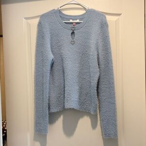 No Boundaries Light Blue Fuzzy Sweater